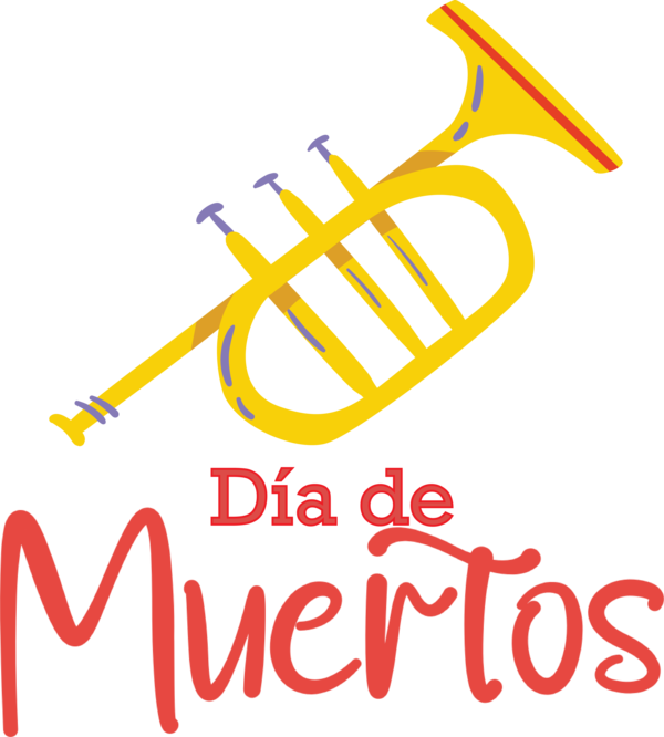 Transparent Day of the Dead Mellophone Musical Instrument Accessory Logo for Día de Muertos for Day Of The Dead