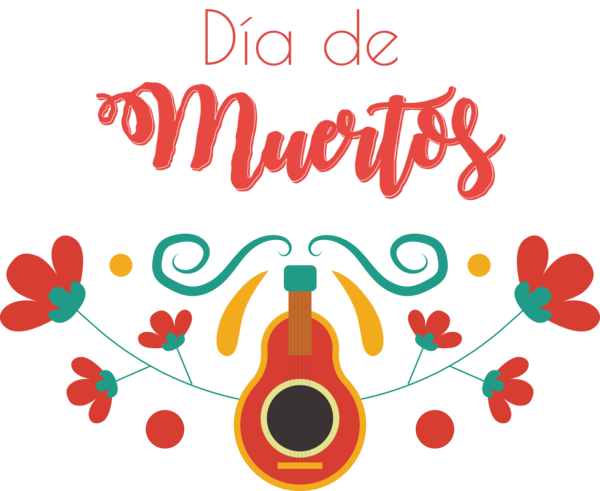 Transparent Day of the Dead Logo Abstract art Mariachi for Día de Muertos for Day Of The Dead