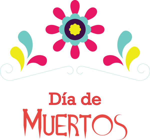 Transparent Day of the Dead Floral design Logo Design for Día de Muertos for Day Of The Dead
