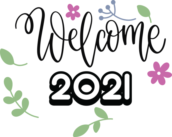 Transparent New Year Flower Logo Design for Welcome 2021 for New Year