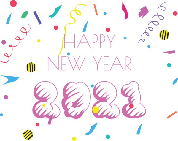 Transparent New Year Line art Design Text for Happy New Year 2021 for New Year