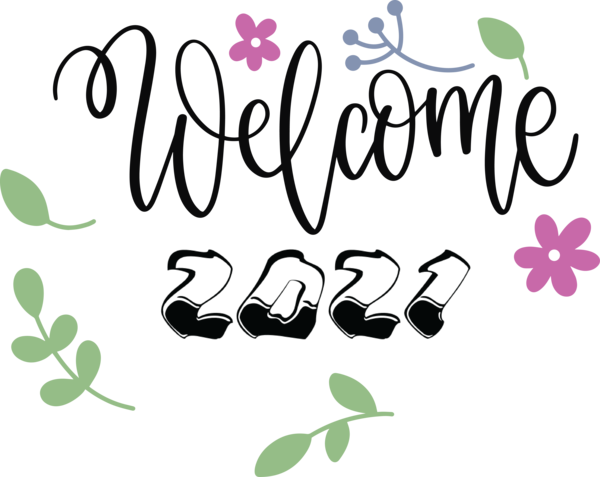 Transparent New Year Logo Design Leaf for Welcome 2021 for New Year