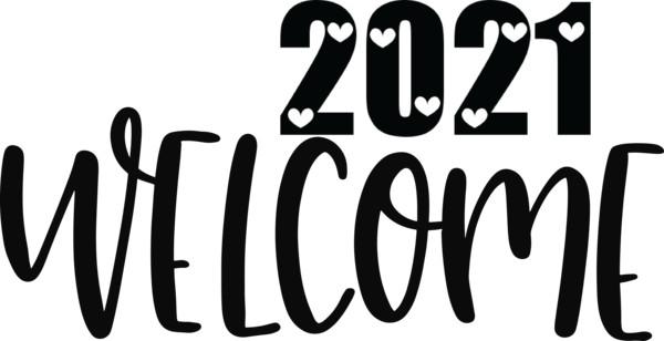 Transparent New Year Logo Font Meter for Welcome 2021 for New Year