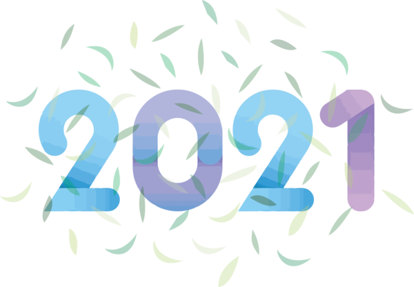 Transparent New Year Logo Green Meter for Happy New Year 2021 for New Year