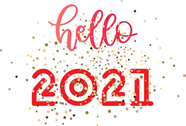 Transparent New Year Logo Line Design for Welcome 2021 for New Year
