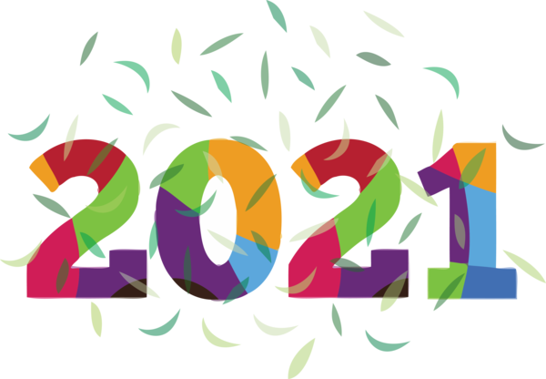 Transparent New Year Logo Design Leaf for Happy New Year 2021 for New Year