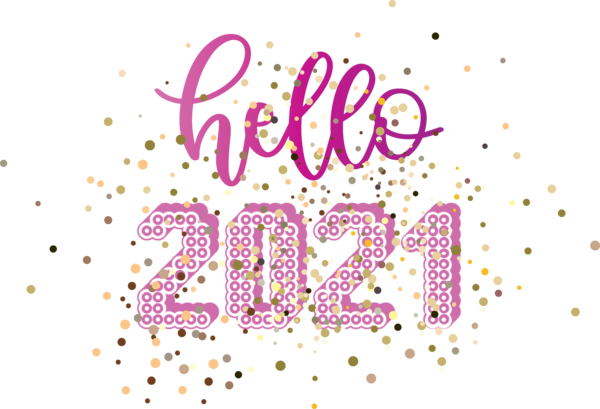 Transparent New Year Logo Design Greeting card for Welcome 2021 for New Year