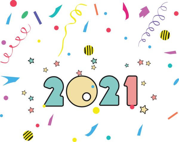 Transparent New Year Cartoon Line Meter for Happy New Year 2021 for New Year