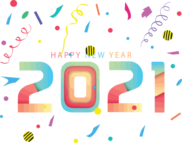 Transparent New Year Logo Line Meter for Happy New Year 2021 for New Year