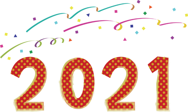 Transparent New Year Design Line Number for Happy New Year 2021 for New Year