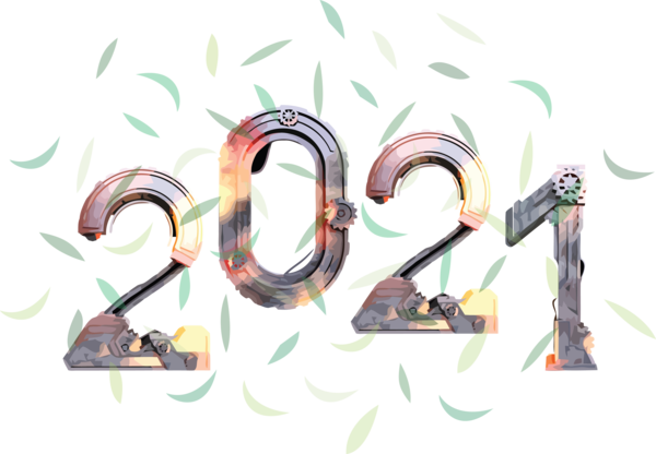 Transparent New Year Font Meter Design for Happy New Year 2021 for New Year
