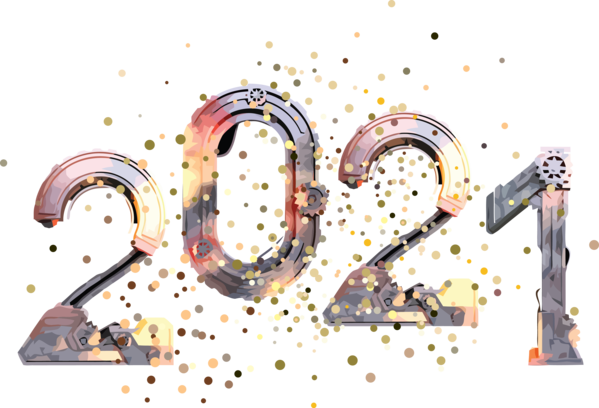 Transparent New Year Meter Line Font for Happy New Year 2021 for New Year