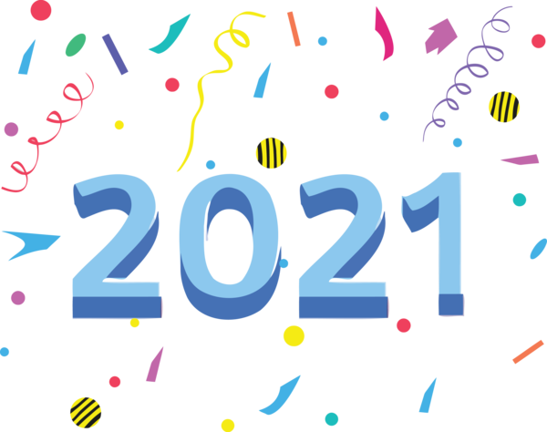 Transparent New Year Logo Line Number for Happy New Year 2021 for New Year