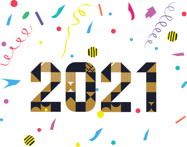 Transparent New Year Logo Design Line for Happy New Year 2021 for New Year