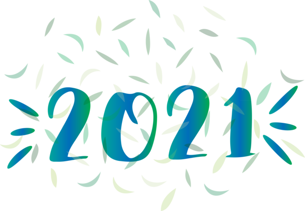 Transparent New Year Logo Text Green for Happy New Year 2021 for New Year