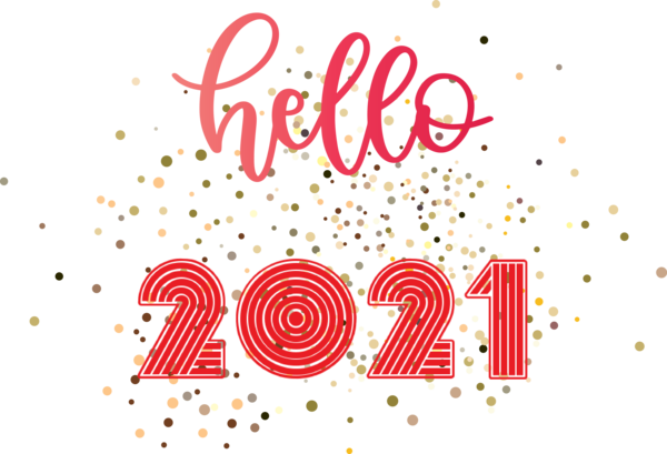 Transparent New Year Greeting card Logo Design for Welcome 2021 for New Year