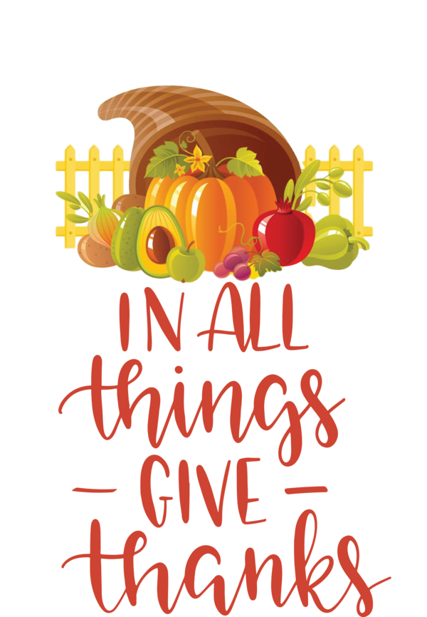 Transparent Thanksgiving Logo Vegetable Flower for Give Thanks for Thanksgiving