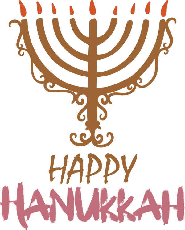 Transparent Hanukkah Logo Candle holder Calligraphy for Happy Hanukkah for Hanukkah