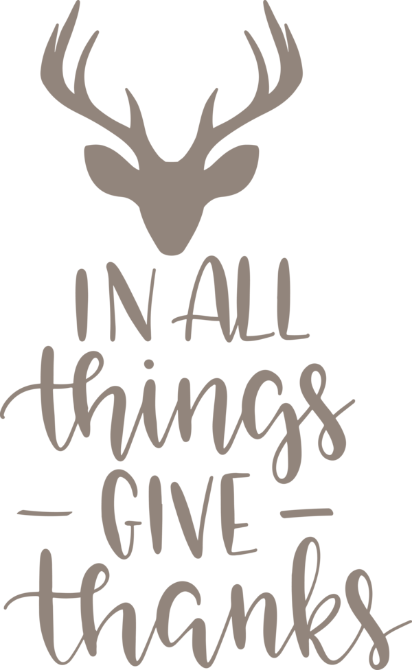 Transparent Thanksgiving Reindeer Logo Design for Give Thanks for Thanksgiving