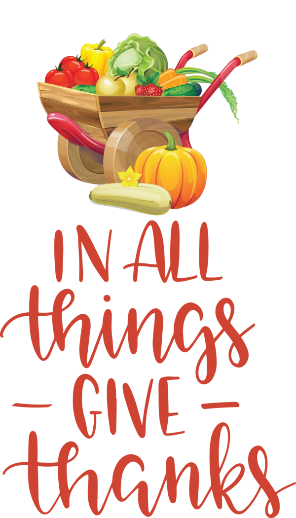 Transparent Thanksgiving Vegetable Fruit Line for Give Thanks for Thanksgiving