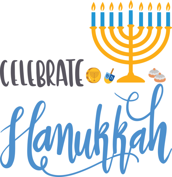 Transparent Hanukkah Logo Cartoon Silhouette for Happy Hanukkah for Hanukkah