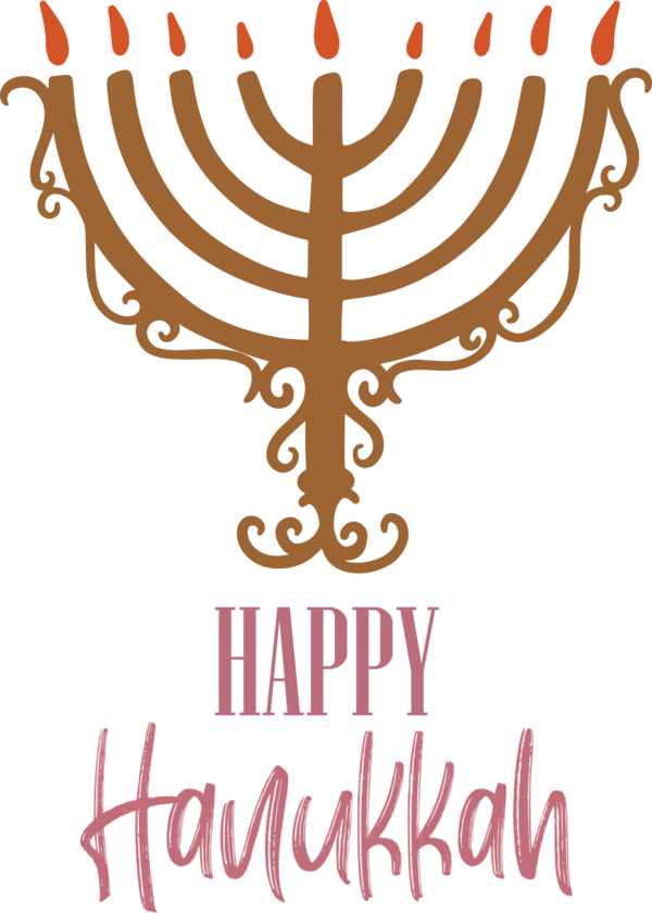 Transparent Hanukkah Design Candlestick Logo for Happy Hanukkah for Hanukkah