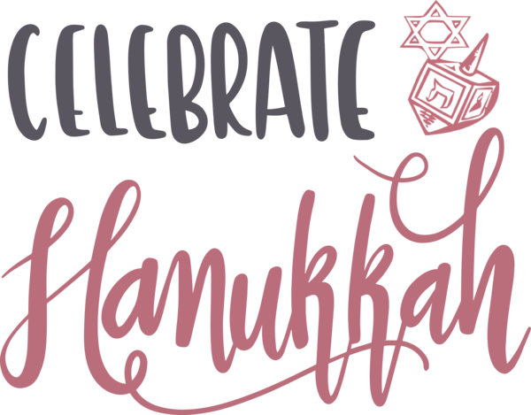 Transparent Hanukkah Calligraphy Logo Cartoon for Happy Hanukkah for Hanukkah