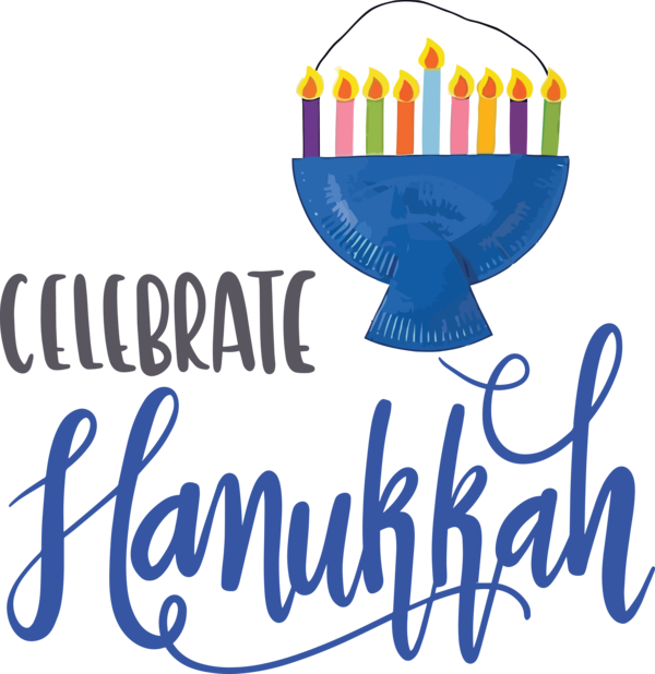 Transparent Hanukkah Logo Cartoon Typography for Happy Hanukkah for Hanukkah