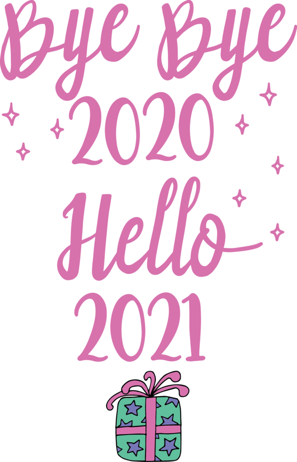 Transparent New Year Design Wall decal Line for Happy New Year 2021 for New Year
