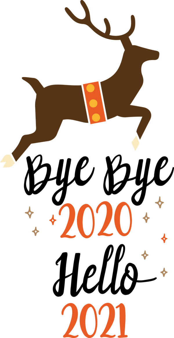 Transparent New Year Reindeer Deer Logo for Happy New Year 2021 for New Year