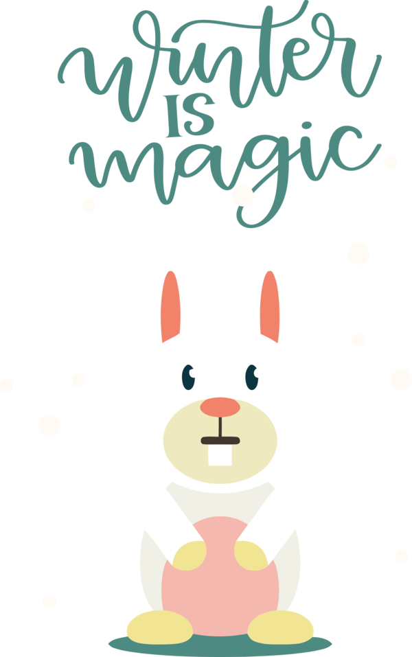 Transparent Christmas Cartoon Dog Rabbit for Hello Winter for Christmas