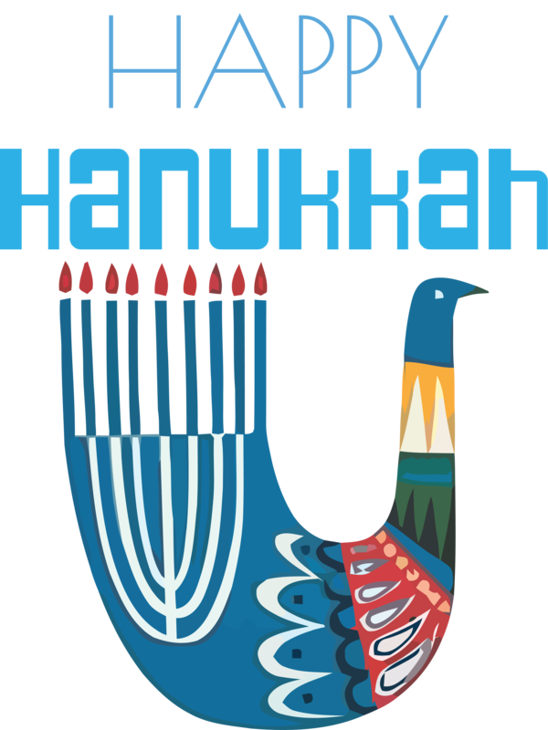 Transparent Hanukkah Greeting card Greeting Bird Card for Happy Hanukkah for Hanukkah