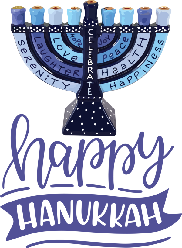 Transparent Hanukkah Cobalt blue Logo Candle holder for Happy Hanukkah for Hanukkah