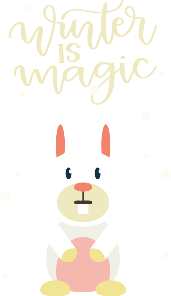 Transparent Christmas Rabbit Easter Bunny Cartoon for Hello Winter for Christmas