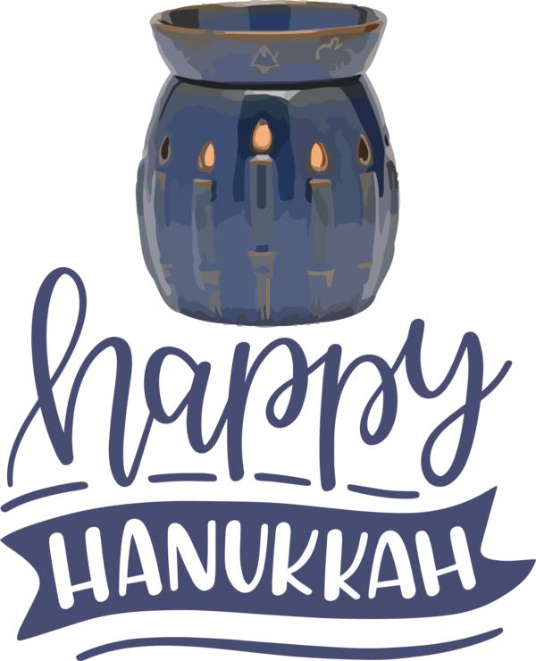Transparent Hanukkah Logo Cobalt blue Font for Happy Hanukkah for Hanukkah