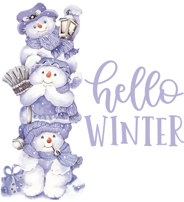 Transparent Christmas Snowman Christmas Day Christmas card for Hello Winter for Christmas