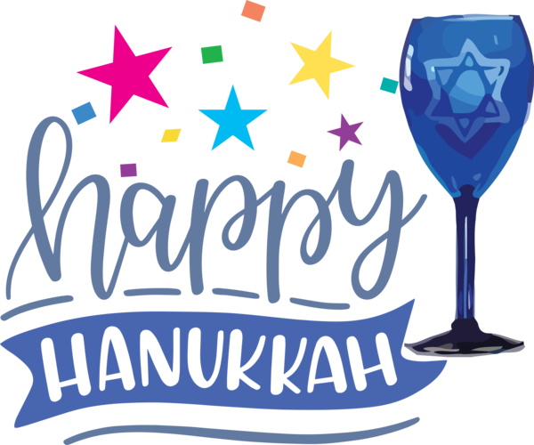 Transparent Hanukkah Logo Stemware Purple for Happy Hanukkah for Hanukkah