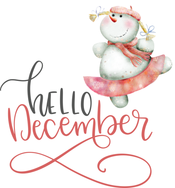 Transparent Christmas Text Character Idea for Hello December for Christmas