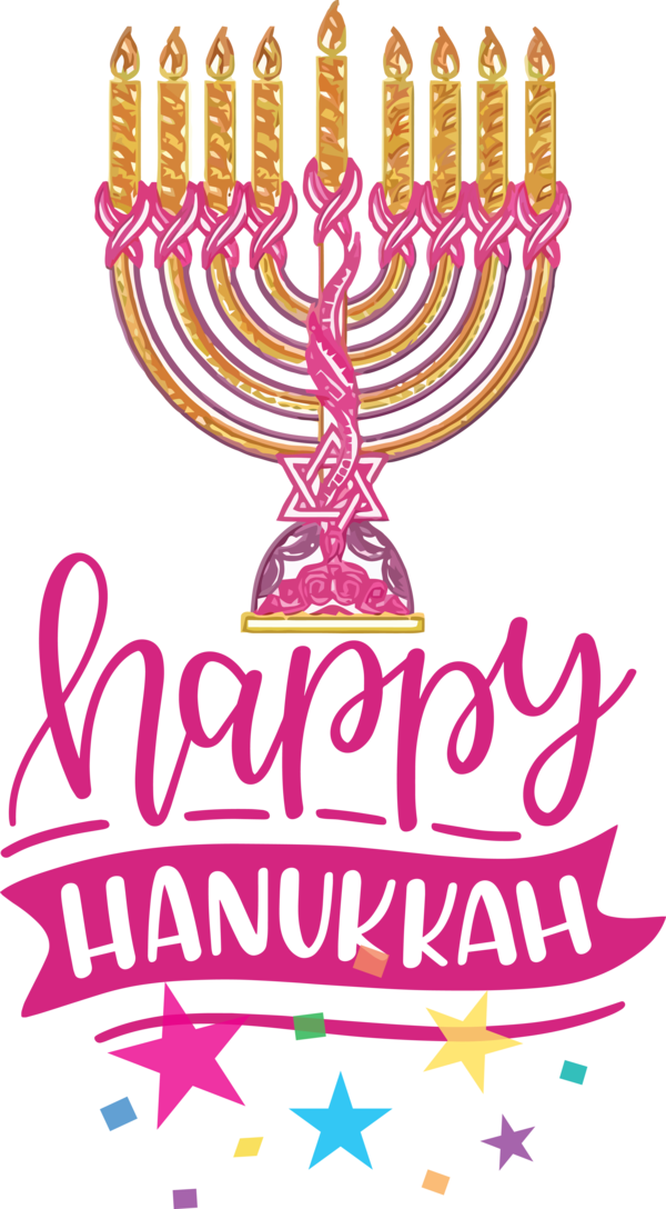 Transparent Hanukkah Logo Candle holder Candle for Happy Hanukkah for Hanukkah
