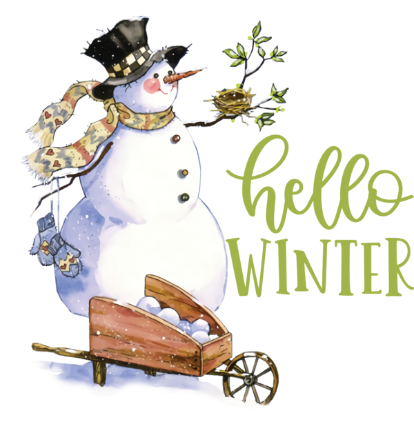 Transparent Christmas Snowman Solar term Poster for Hello Winter for Christmas