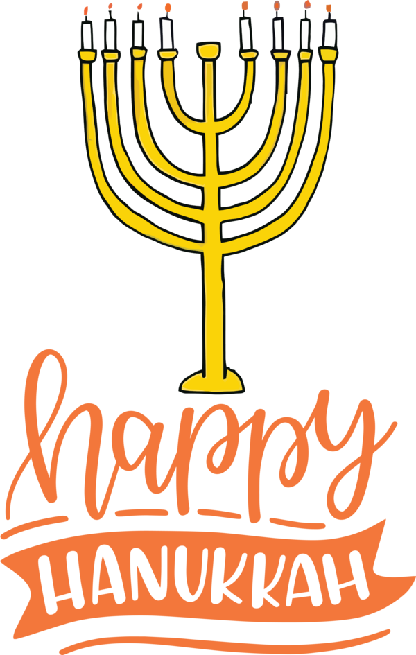 Transparent Hanukkah Logo Candle holder Yellow for Happy Hanukkah for Hanukkah