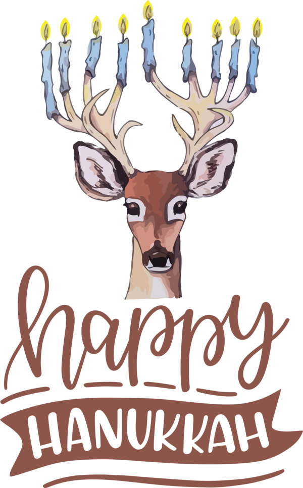 Transparent Hanukkah Reindeer Deer Antler for Happy Hanukkah for Hanukkah