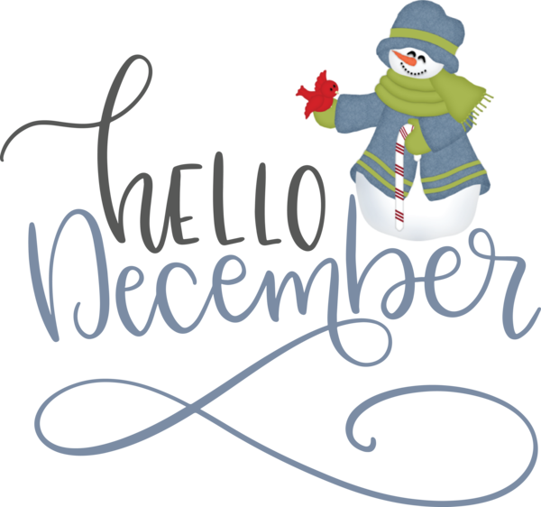 Transparent Christmas Logo Christmas Day Character for Hello December for Christmas