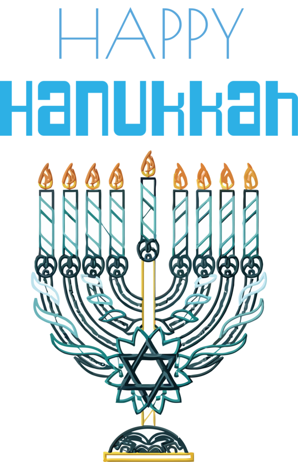 Transparent Hanukkah Menorah Hanukkah Line for Happy Hanukkah for Hanukkah
