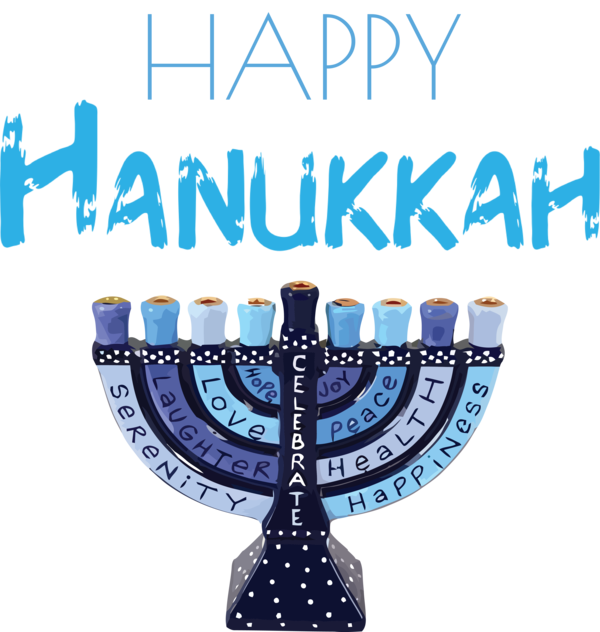 Transparent Hanukkah Menorah Hanukkah Cobalt blue for Happy Hanukkah for Hanukkah