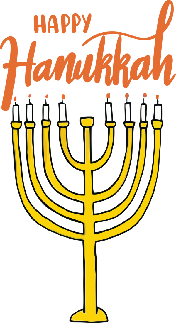Transparent Hanukkah Candle holder Yellow Meter for Happy Hanukkah for Hanukkah