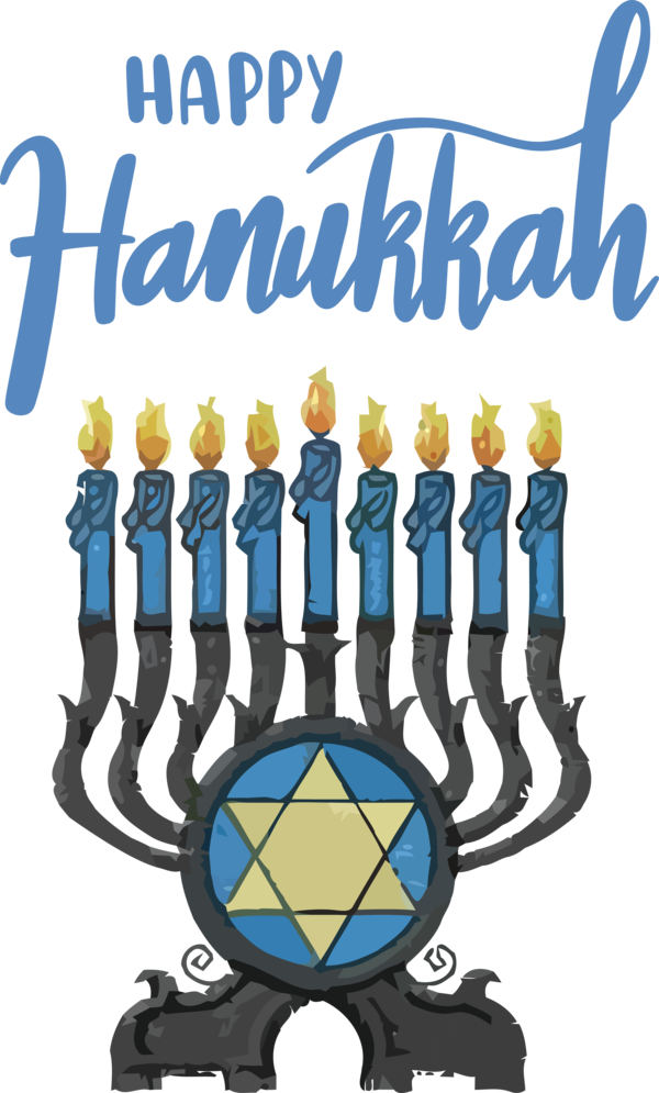 Transparent Hanukkah Candle Contemporary art Design for Happy Hanukkah for Hanukkah