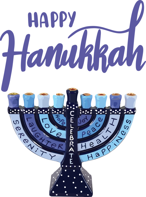 Transparent Hanukkah Hanukkah Candle holder Cobalt blue for Happy Hanukkah for Hanukkah
