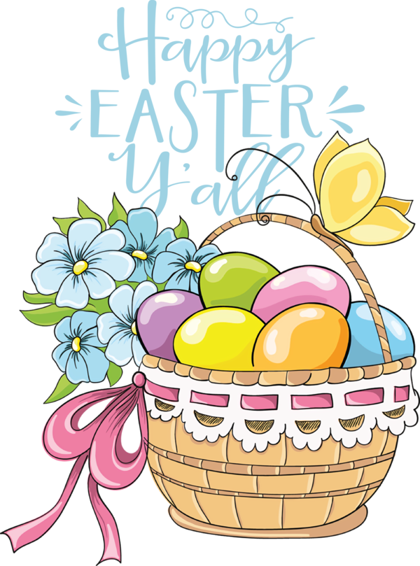 Transparent Easter Cartoon Basket Drawing for Easter Day for Easter