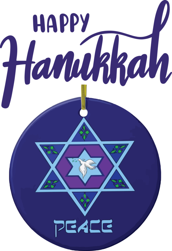 Transparent Hanukkah Logo Cobalt blue Symbol for Happy Hanukkah for Hanukkah